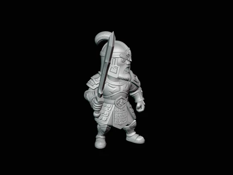 Chibi Armored Warrior Statue Design 1 - 3D Print Model 3D Print Model