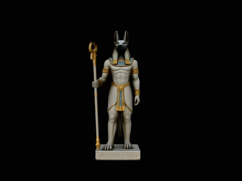 Anubis Egyptian God Statue Design 5 - 3D Print Model 3D Print Model