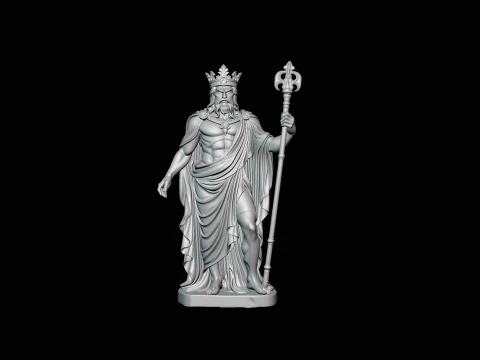 Poseidon Sea King Statue Design 4 - 3D Print Model 3D Print Model