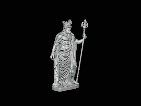 Poseidon Sea King Statue Design 4 - 3D Print Model 3D Print Model