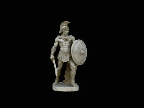 Greek Hoplite Warrior Statue Design 2 - 3D Print Model 3D Print Model