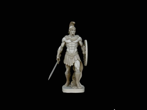 Greek Hoplite Warrior Statue Design 3 - 3D Print Model 3D Print Model