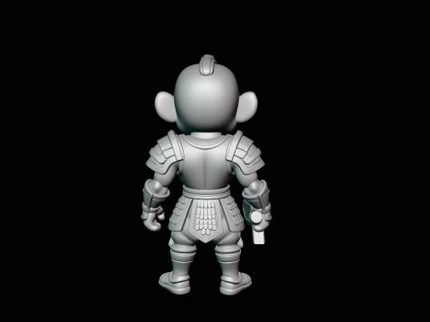 Chibi Armored Warrior Statue Design 2 - 3D Print Model 3D Print Model