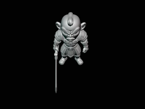 Chibi Armored Warrior Statue Design 2 - 3D Print Model 3D Print Model
