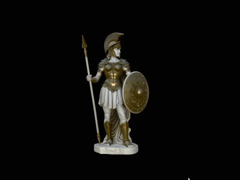 Athena Warrior Goddess Statue Design 2 - 3D Print Model Modelo de impresión 3D