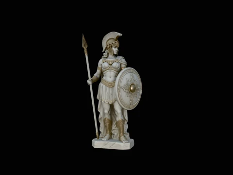 Athena Warrior Goddess Statue Design 3 - 3D Print Model 3D Print Model