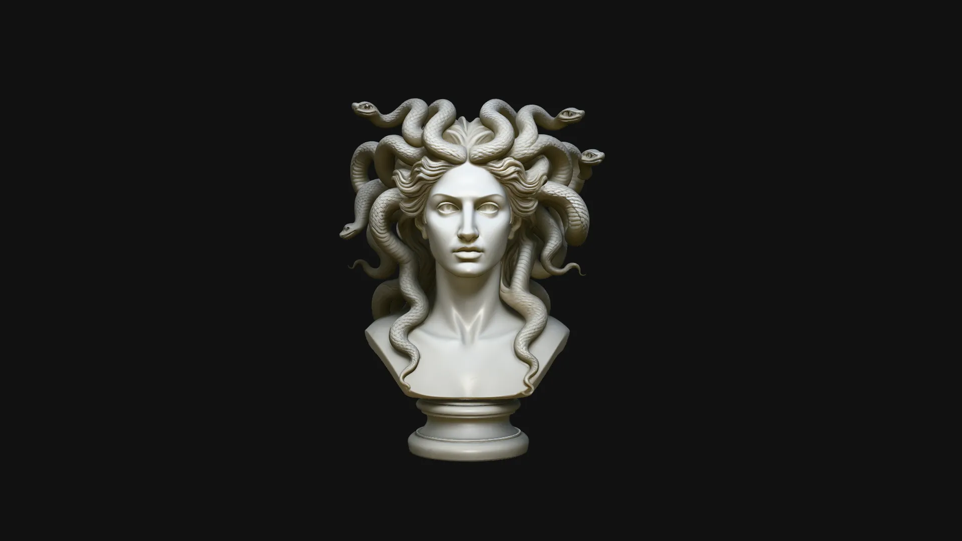 Medusa Bust Statue Design 1 - 3D Print Model 3D Print Model .c4d .max .obj .3ds .fbx .stl .blend