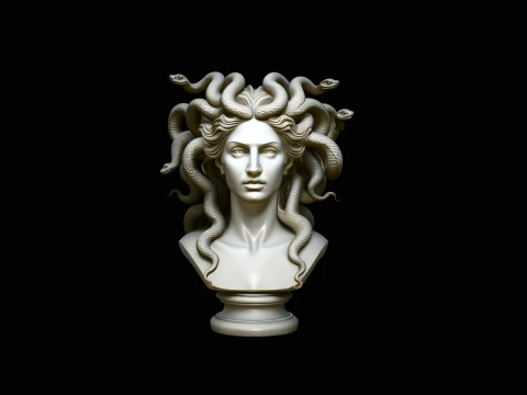 Medusa Bust Statue Design 1 - 3D Print Model Modelo de impresión 3D