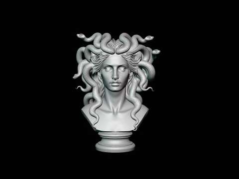 Medusa Bust Statue Design 1 - 3D Print Model 3D Print Model