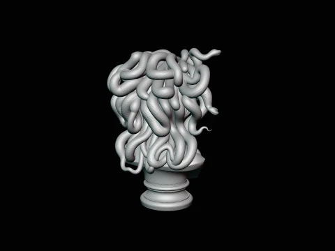 Medusa Bust Statue Design 1 - 3D Print Model 3D Print Model