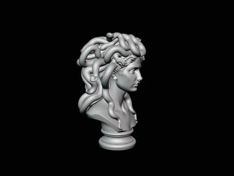 Medusa Bust Statue Design 1 - 3D Print Model 3D Print Model