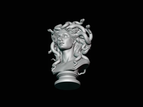 Medusa Bust Statue Design 1 - 3D Print Model 3D Print Model