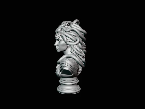 Medusa Bust Statue Design 3 - 3D Print Model 3D Print Model