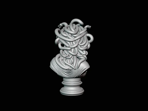 Medusa Bust Statue Design 3 - 3D Print Model 3D Print Model