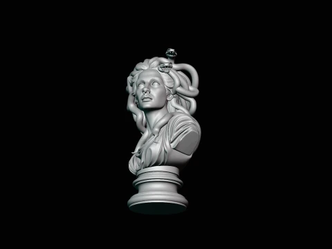 Medusa Bust Statue Design 3 - 3D Print Model 3D Print Model