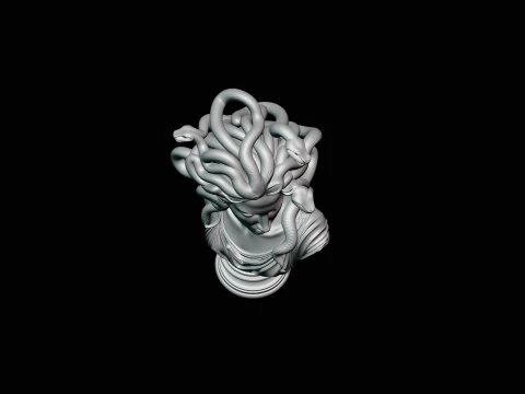 Medusa Bust Statue Design 3 - 3D Print Model 3D Print Model