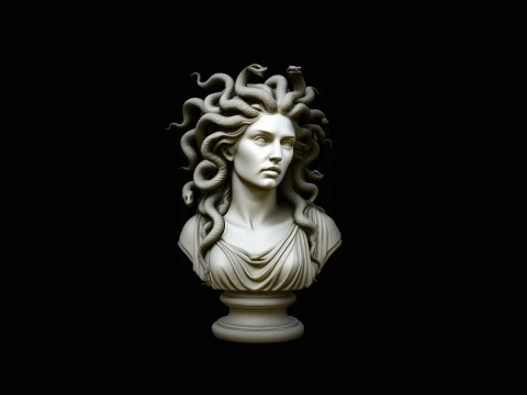 Medusa Bust Statue Design 4 - 3D Print Model 3D printmodel