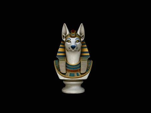 Anubis Bust Statue Design 1 - 3D Print Model 3D Print Model