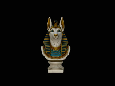 Anubis Bust Statue Design 2 - 3D Print Model 3D Print Model