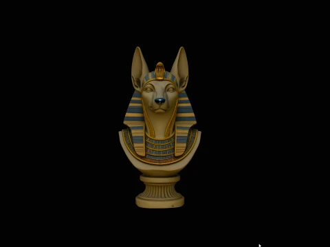 Anubis Bust Statue Design 3 - 3D Print Model 3D Print Model