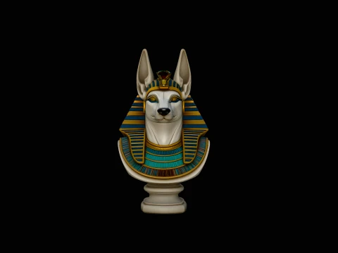 Anubis Bust Statue Design 4 - 3D Print Model 3D Print Model