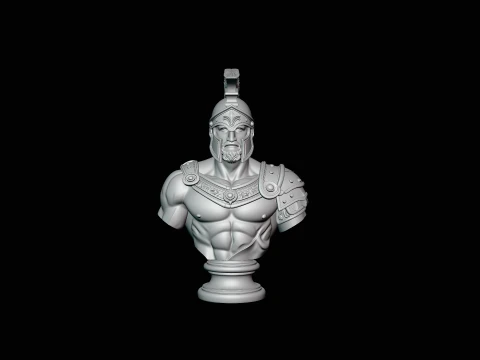 Greek Warrior Bust Statue Design 1 - 3D Print Model 3D Print Model