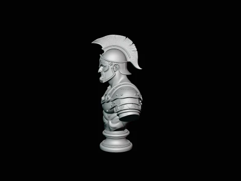 Greek Warrior Bust Statue Design 1 - 3D Print Model 3D Print Model