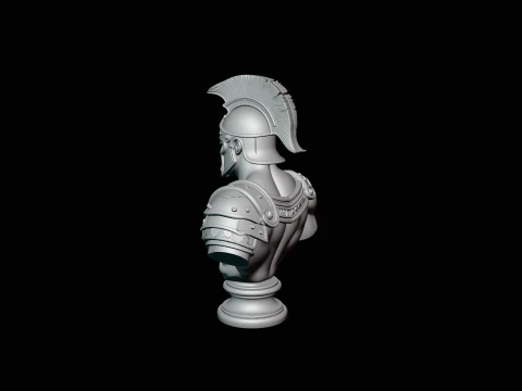 Greek Warrior Bust Statue Design 1 - 3D Print Model 3D Print Model