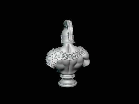 Greek Warrior Bust Statue Design 1 - 3D Print Model 3D Print Model