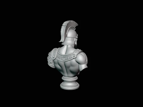 Greek Warrior Bust Statue Design 1 - 3D Print Model 3D Print Model