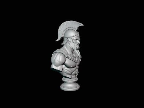 Greek Warrior Bust Statue Design 1 - 3D Print Model 3D Print Model