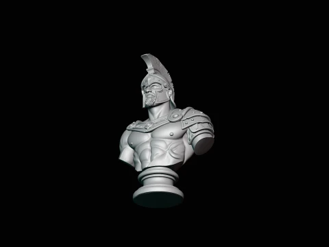 Greek Warrior Bust Statue Design 1 - 3D Print Model 3D Print Model