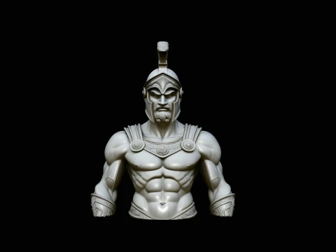 Greek Warrior Bust Statue Design 4 - 3D Print Model 3D 프린트 모델