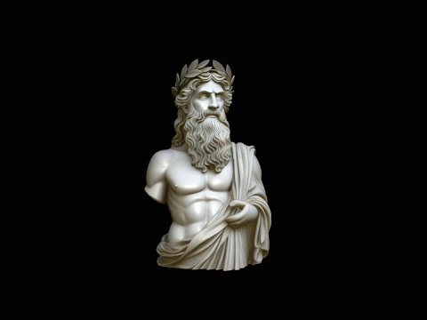Zeus Laurel Crown Bust Statue Design 1 - 3D Print Model 3D Print Model