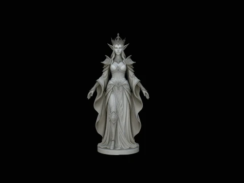 Elven Queen Statue Design 1 - 3D Print Model 3D Print Model