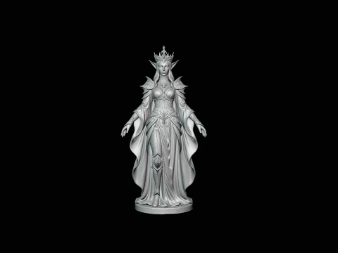 Elven Queen Statue Design 1 - 3D Print Model 3D Print Model
