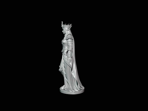 Elven Queen Statue Design 1 - 3D Print Model 3D Print Model