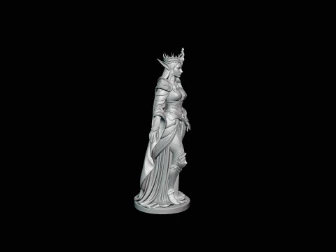 Elven Queen Statue Design 1 - 3D Print Model 3D Print Model