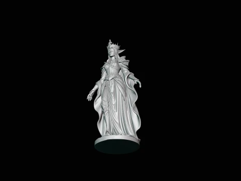 Elven Queen Statue Design 1 - 3D Print Model 3D Print Model
