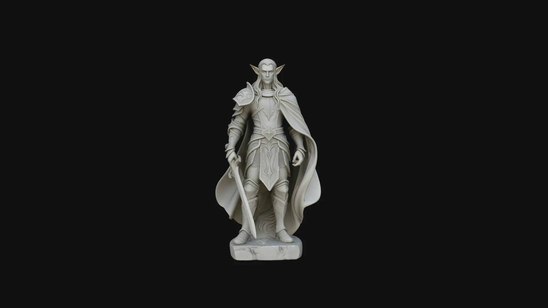 Elven Lord Statue Design 2 - 3D Print Model 3D Print Model .c4d .max .obj .3ds .fbx .stl .blend 