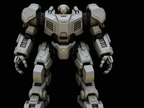 Mecha Battle Robot Statue Design 1 - 3D Print Model Modèles 3D en vedette