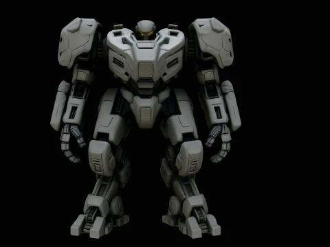 Mecha Battle Robot Statue Design 3 - 3D Print Model Modèles 3D en vedette