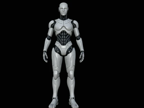 Humanoid Android Statue Design 1 - 3D Print Model Modèles 3D en vedette