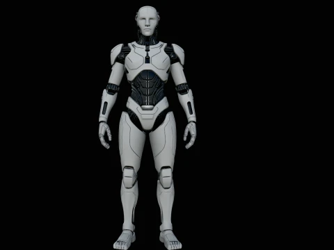 Humanoid Android Statue Design 4 - 3D Print Model Modèles 3D en vedette