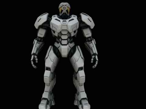 Armored Exosuit Robot Statue Design 1 - 3D Print Model Modèles 3D en vedette