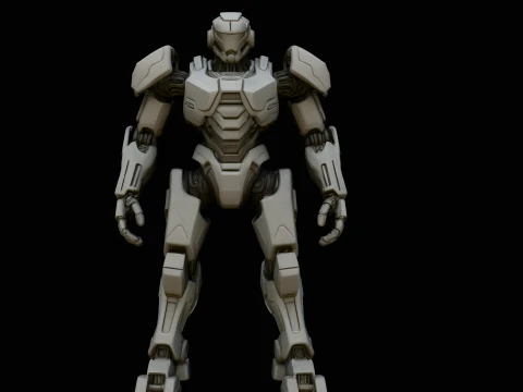 Armored Exosuit Robot Statue Design 2 - 3D Print Model Modèles 3D en vedette