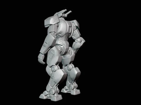 Armored Exosuit Robot Statue Design 2 - 3D Print Model 3D Print Model