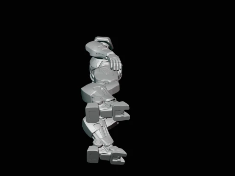 Armored Exosuit Robot Statue Design 2 - 3D Print Model 3D Print Model