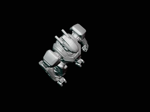 Armored Exosuit Robot Statue Design 2 - 3D Print Model 3D Print Model