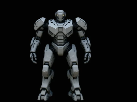 Armored Exosuit Robot Statue Design 3 - 3D Print Model Modèles 3D en vedette